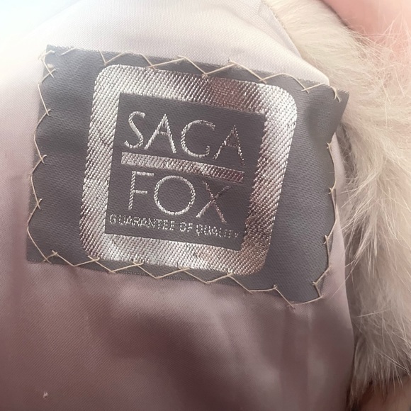 Saga GENUINE blue fox fur coat with satin lining